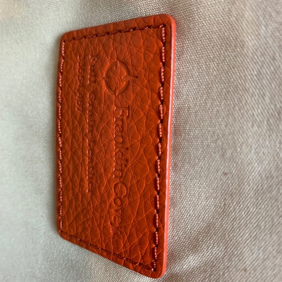 Orange Franklin Covey Leather Laptop Bag - Picture 2 of 4